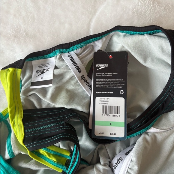 Speedo Blue and Yellow One Piece Performance Swimsuit - Picture 5 of 5